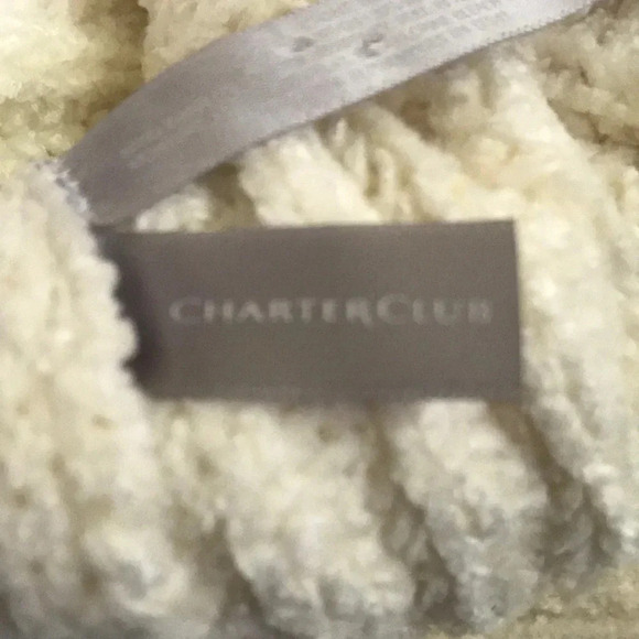 ?CHARTER CLUB knitted hat & gloves cream cable knit winter warm size OS